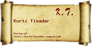 Kurtz Tivadar névjegykártya